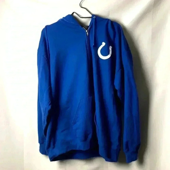 NFL APPAREL INDIANAPOLIS COLTS MENS SIZE 2XL HOODED SWEATSHIRT FULL ZIP FRONT - Picture 1 of 11